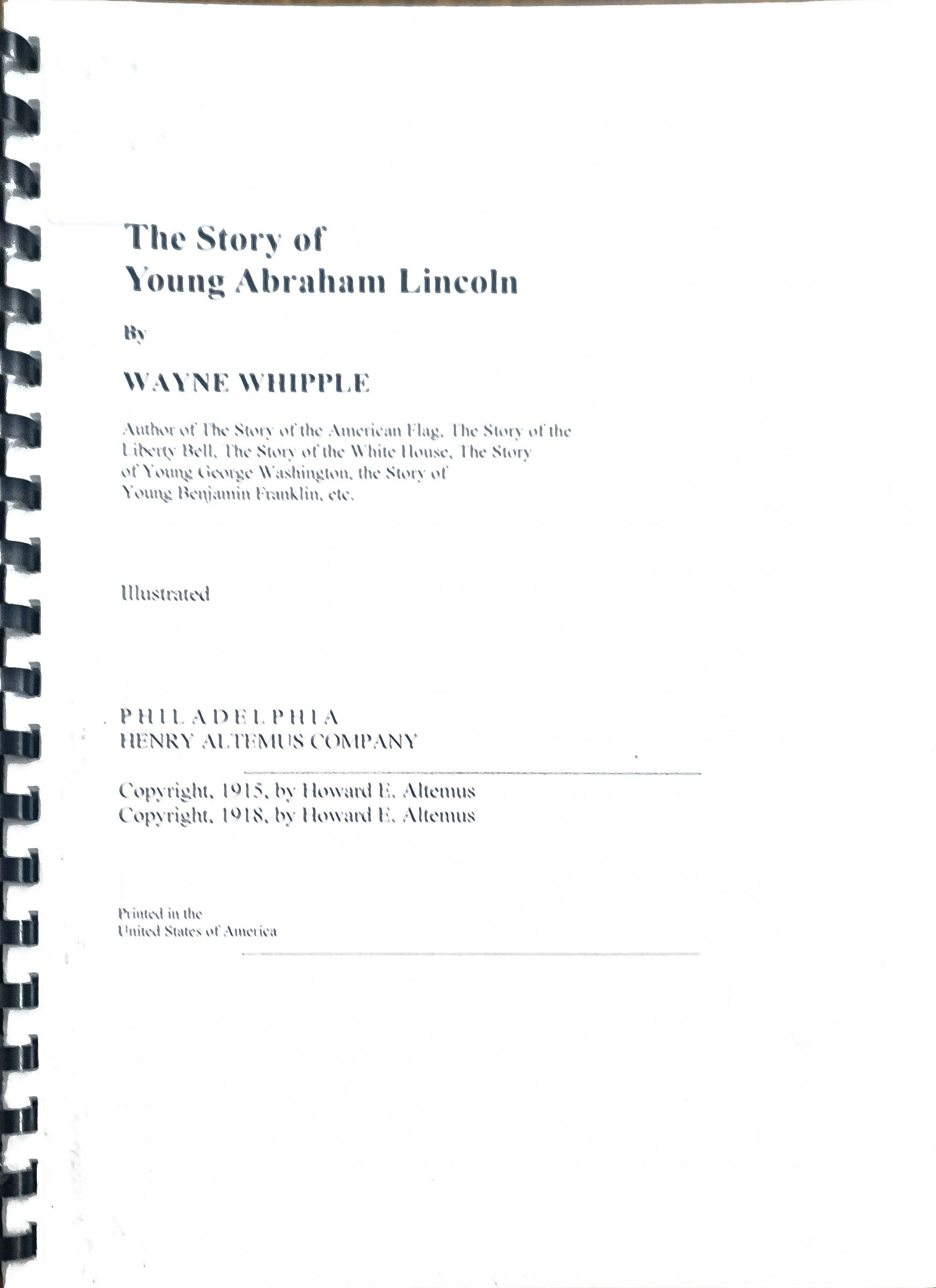 The Story Of Young Abraham Lincoln