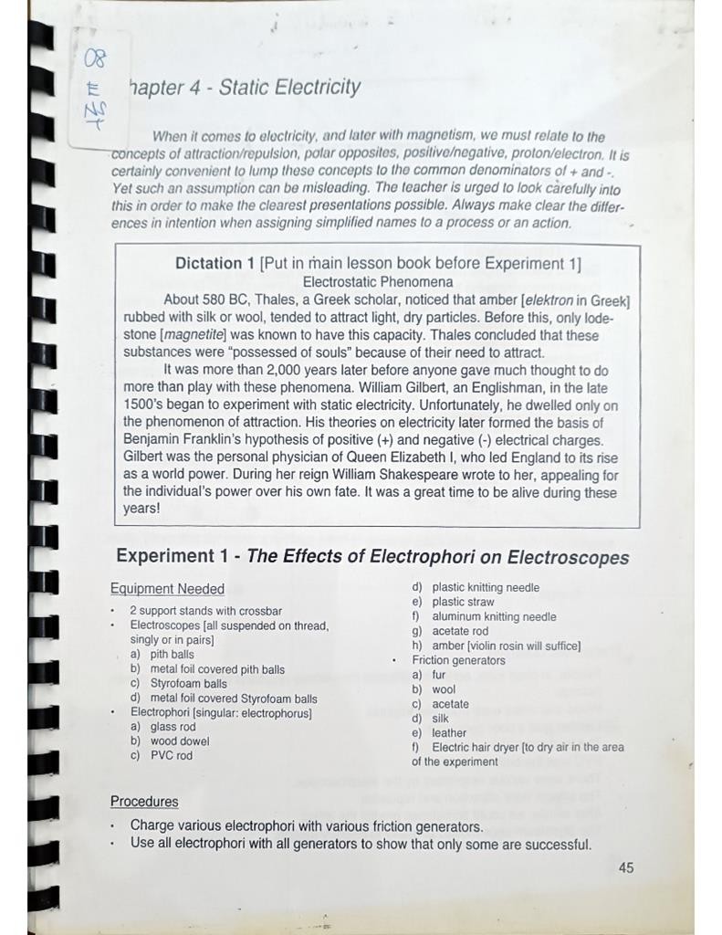 Chapter 4 - Static Electricity