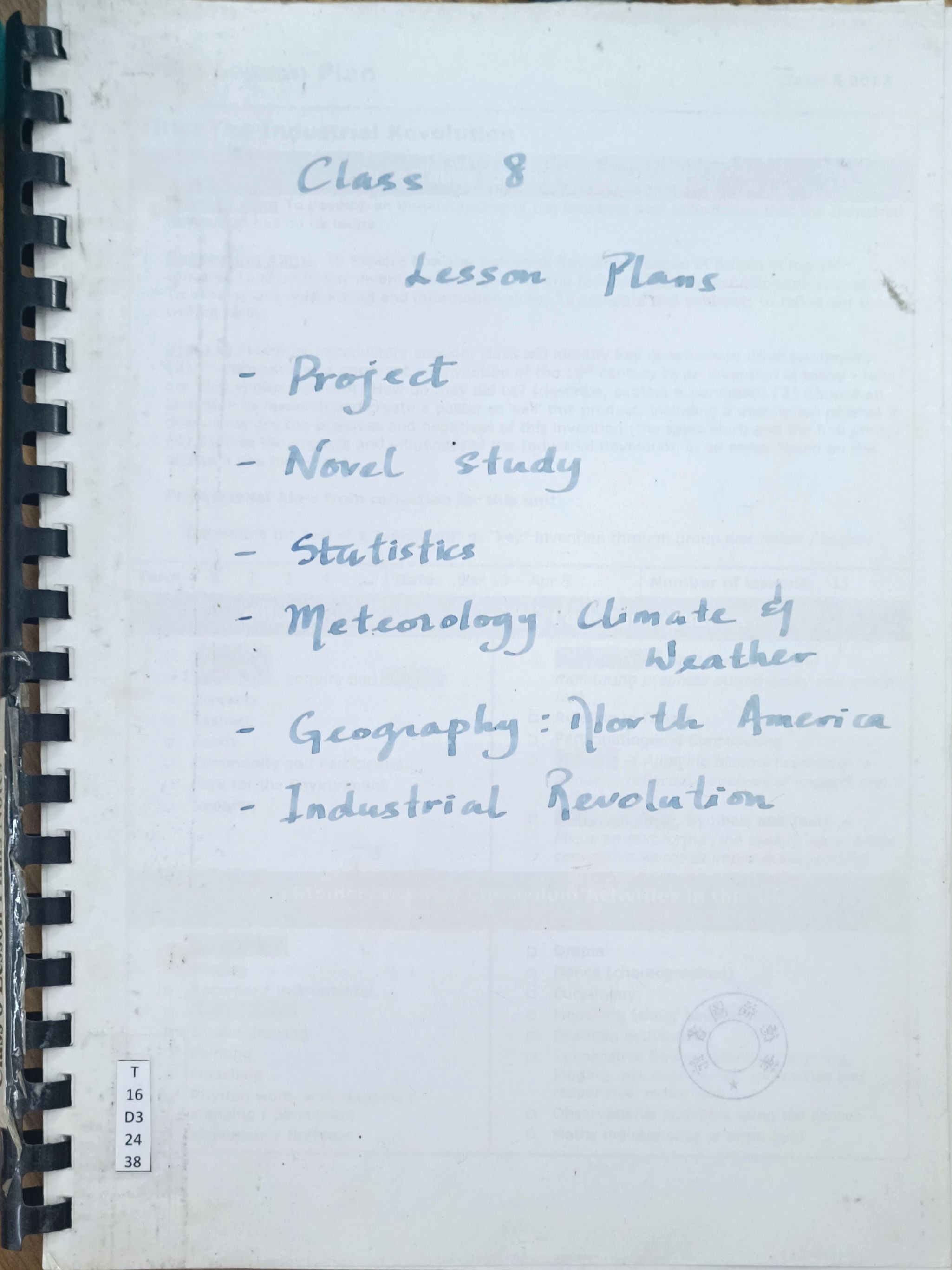 Class 8 Lesson Plans