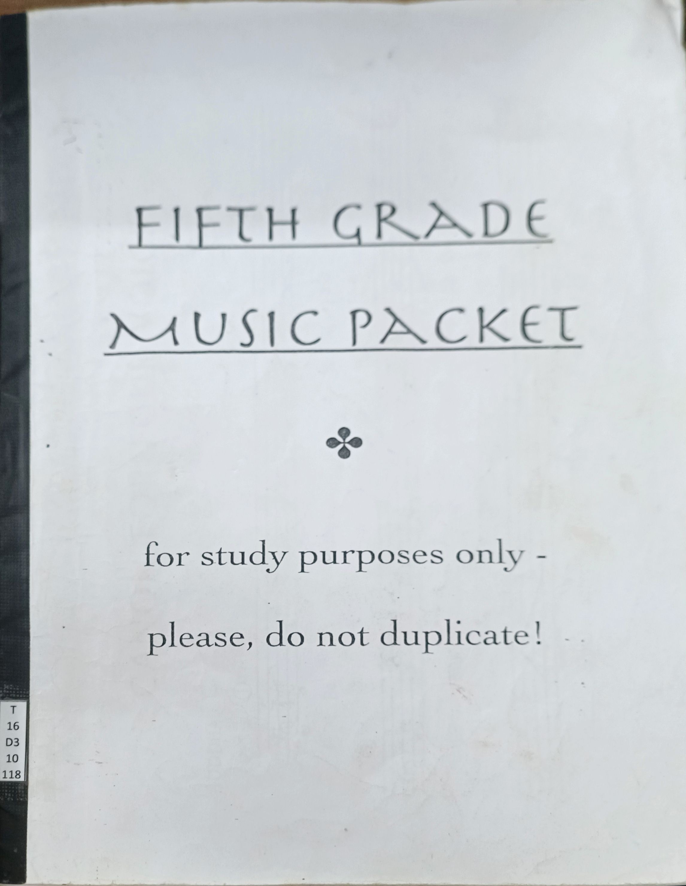 Fifth Grade Music Packet